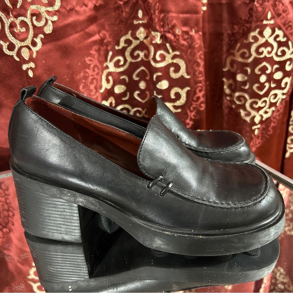 Nine West Leather Slip on Loafer Heels